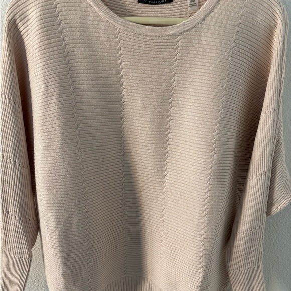 Tahari Beige Ribbed Knit Top - Picture 2 of 6
